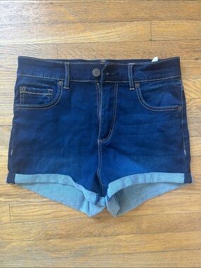 Garage Dark Blue Roll-Cuff Denim Shorts